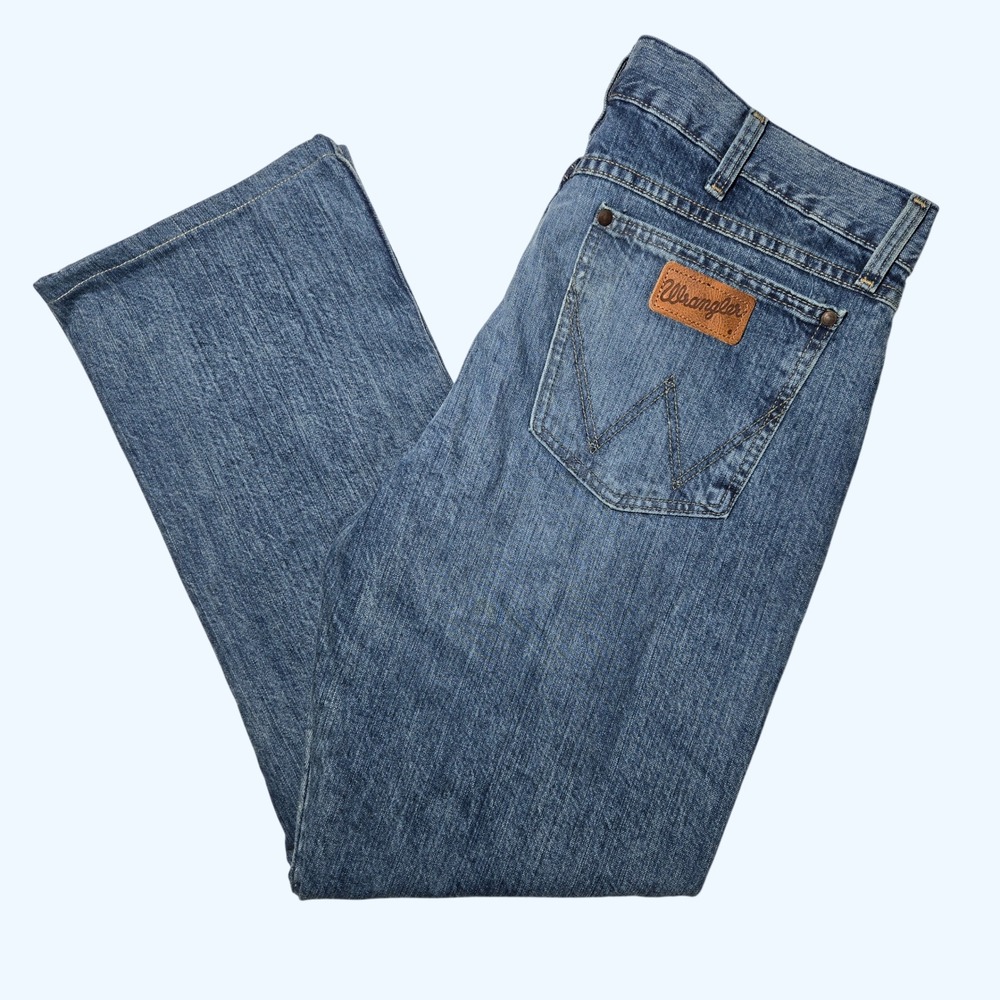 Wrangler Retro Slim Fit Bootcut Jeans Mens 34x34 (Inseam 30.5") Medium Wash READ